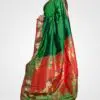 Dark Green Original Paithani Silk Hand Woven Saree