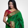 Dark Green Original Paithani Silk Hand Woven Saree