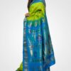 Green and Sky Bule Colour Orginal Silk Hand Woven Saree