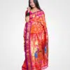 Orange Zari Original Silk Hand Woven Saree