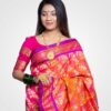 Orange Zari Original Silk Hand Woven Saree