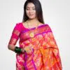 Orange Zari Original Silk Hand Woven Saree