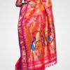 Orange Zari Original Silk Hand Woven Saree