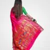 Pink Double Pallu Silk Paithani Hand Woven Saree