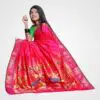 Pink Double Pallu Silk Paithani Hand Woven Saree