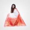 Pure White Original Silk Hand Woven Paithani Saree