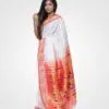 Pure White Original Silk Hand Woven Paithani Saree