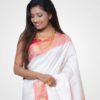 Pure White Original Silk Hand Woven Paithani Saree