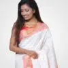 Pure White Original Silk Hand Woven Paithani Saree