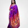 Purple Dhup Chav Original Paithani Silk Hand Woven Saree
