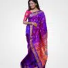 Purple Dhup Chav Original Paithani Silk Hand Woven Saree