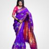 Purple Full Saree Pecacok Orginal Silk Hand Woven Saree
