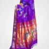 Purple Full Saree Pecacok Orginal Silk Hand Woven Saree