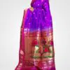 Purple Kagadi Padar Original Silk Handwoven Paithani