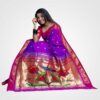 Purple Kagadi Padar Original Silk Handwoven Paithani