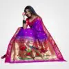 Purple Kagadi Padar Original Silk Handwoven Paithani
