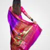 Purple Kagadi Padar Original Silk Handwoven Paithani