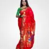 Red Zari Hand Woven Paithani Saree