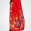 Red Zari Hand Woven Paithani Saree