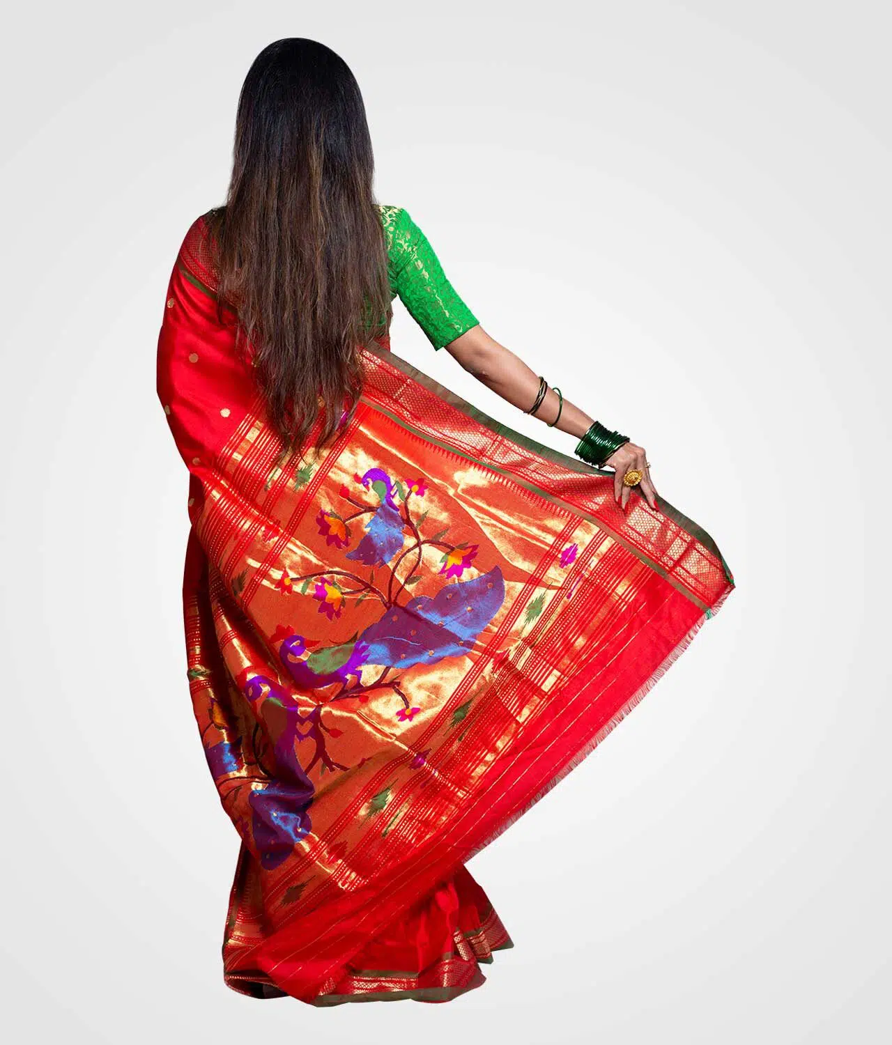 Red Zari Hand Woven Paithani Saree