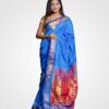 Sky Blue Orginal Silk Zari Pallu Paithani Hand Woven Saree