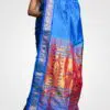 Sky Blue Orginal Silk Zari Pallu Paithani Hand Woven Saree