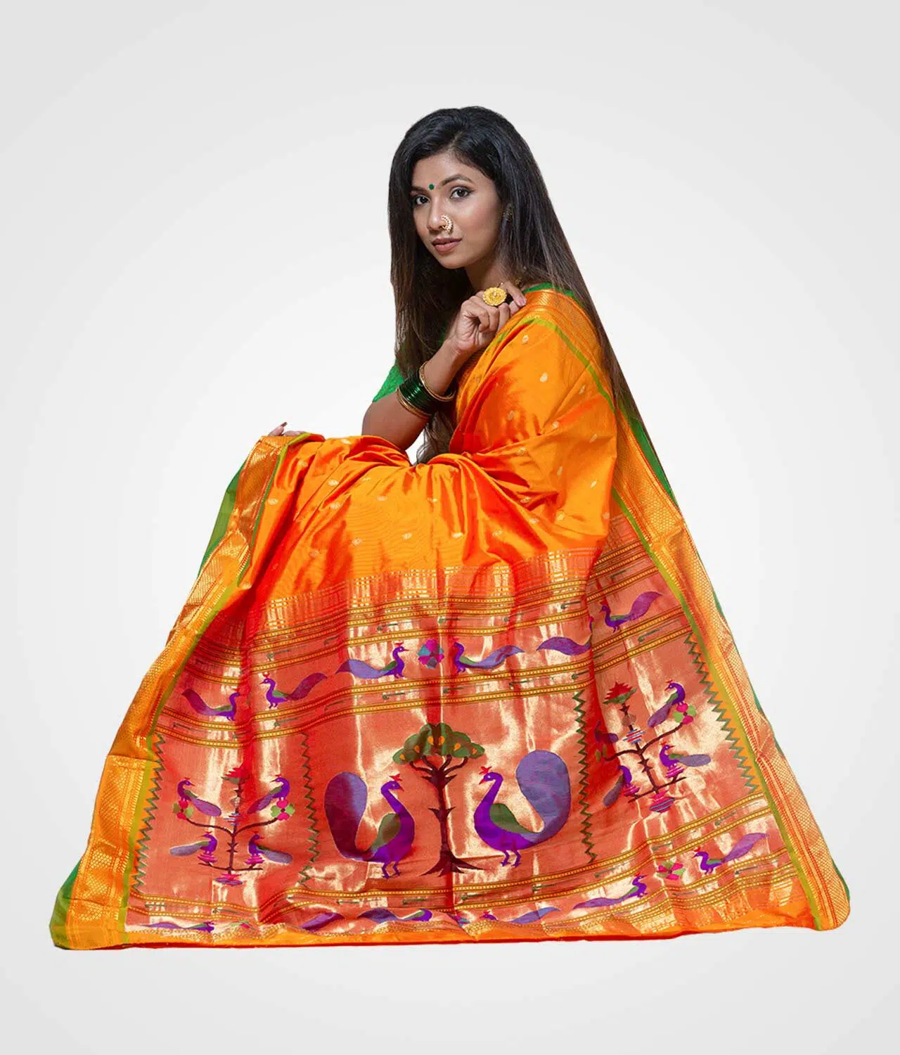 Yellow Amba Colour Original Paithani Silk Hand Woven Saree
