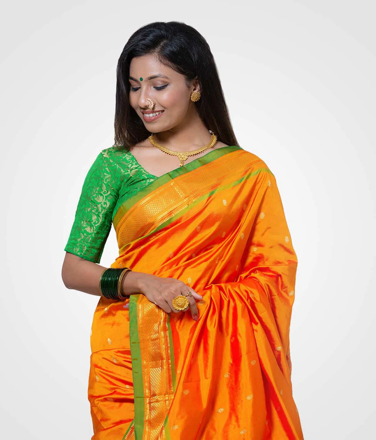 Yellow Amba Colour Original Paithani Silk Hand Woven Saree