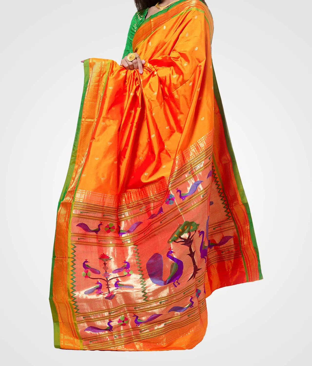 Yellow Amba Colour Original Paithani Silk Hand Woven Saree